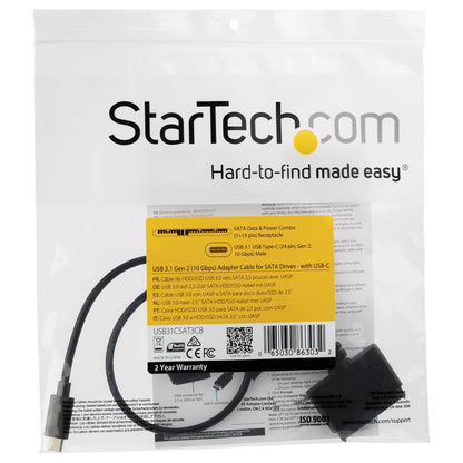 Startech.Com Usb31Csat3Cb, Black, 10 Gbit/S, Ce, Fcc, Reach, 0 - 70 °C, -10 - 55 °C, 1.69" (43 Mm) -  StarTech.com