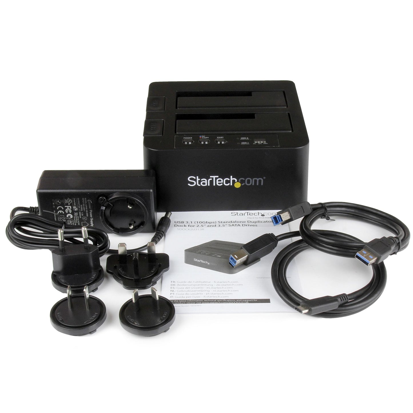 Startech.Com Sdock2U313R, Hdd Duplicator, 2 Copies, Usb 3.1, Black, Plastic, Usb Type-B -  StarTech.com