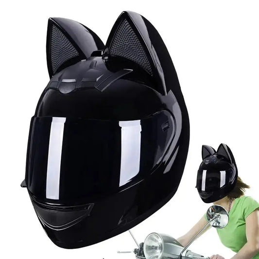 Womens Cat Ear Helmets Motorcycle Helmets For Adults Cat Ear Offroad Helmets Women Full Face Motorcycle Helmets For Dirt Bike -  Helmet Covers SSC PREMIUM