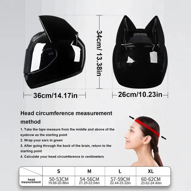 Womens Cat Ear Helmets Motorcycle Helmets For Adults Cat Ear Offroad Helmets Women Full Face Motorcycle Helmets For Dirt Bike -  Helmet Covers SSC PREMIUM