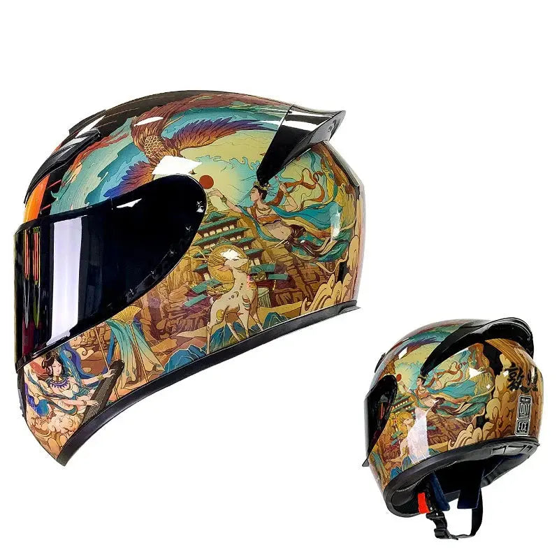 Full Face Modular Motorcycle Helmet Art Patterns -  Motorcycle Helmets SSC PREMIUM