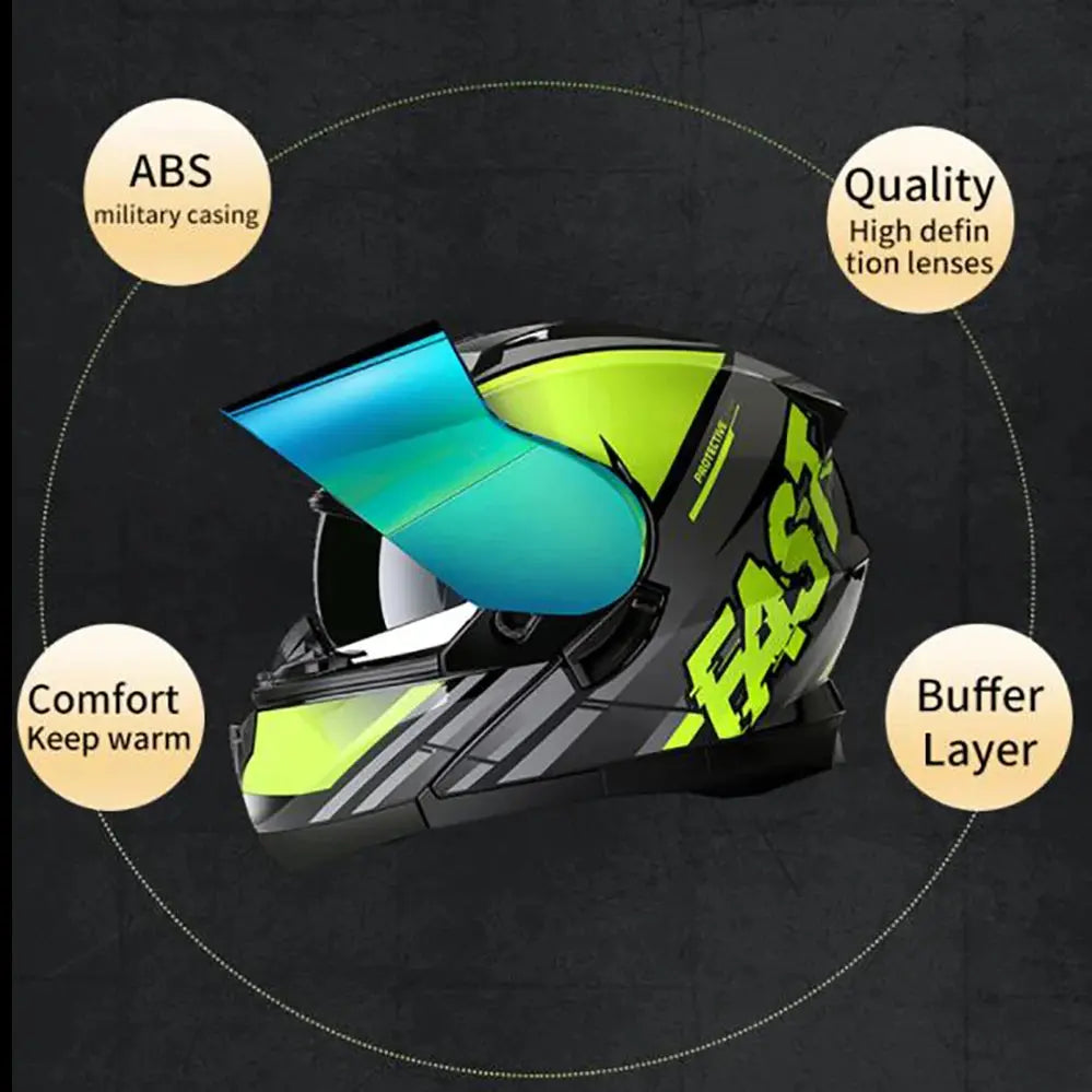 BLD Full Face Motorcycle Helmet Dual Visor