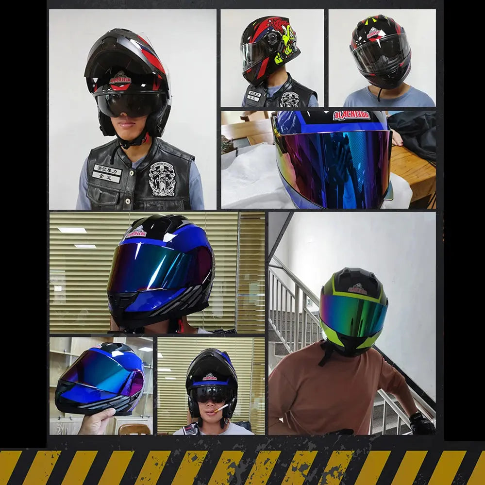 BLD Full Face Motorcycle Helmet Dual Visor