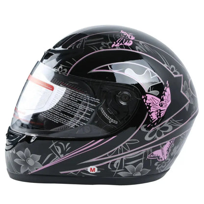 Black Butterfly Motorcycle Full Face Helmet -  Motorcycle Helmets SSC PREMIUM