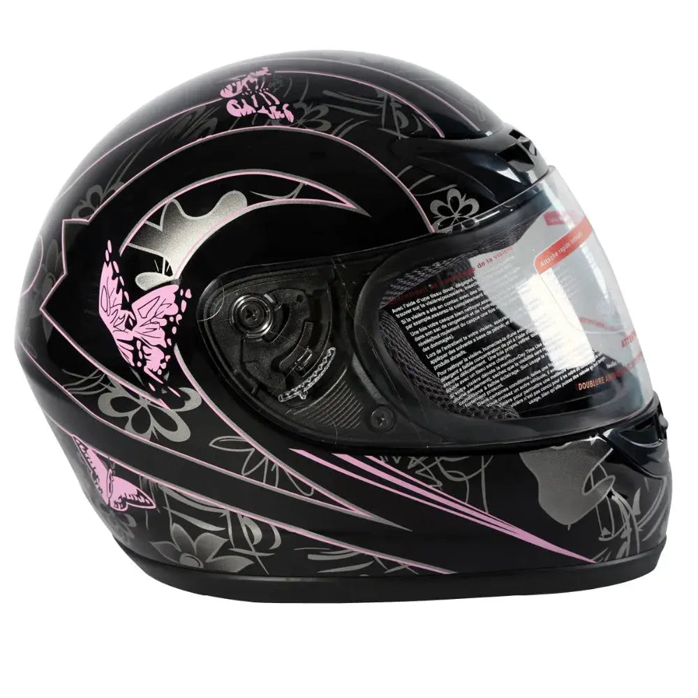 Black Butterfly Motorcycle Full Face Helmet -  Motorcycle Helmets SSC PREMIUM