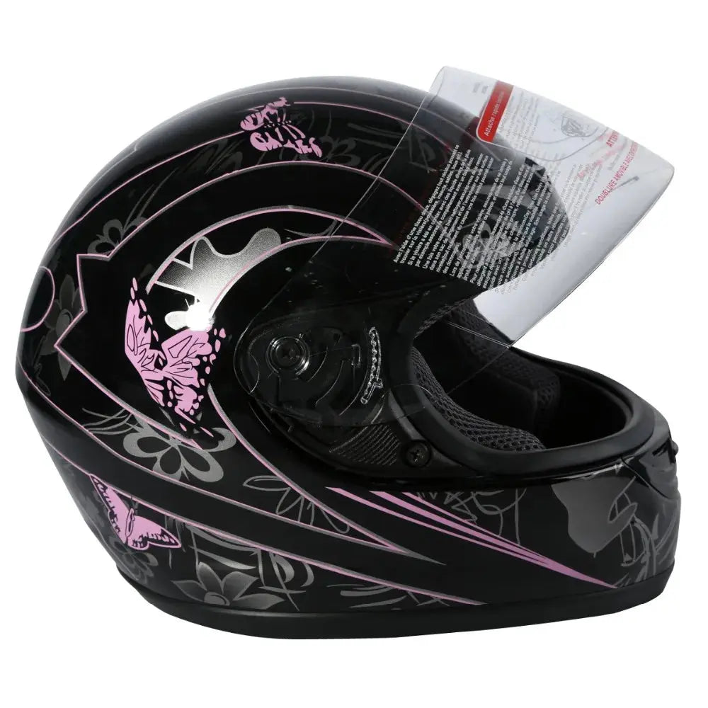 Black Butterfly Motorcycle Full Face Helmet -  Motorcycle Helmets SSC PREMIUM