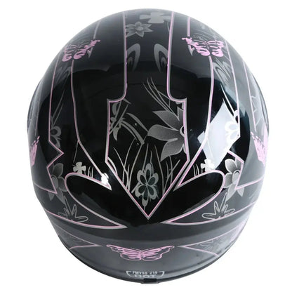 Black Butterfly Motorcycle Full Face Helmet -  Motorcycle Helmets SSC PREMIUM