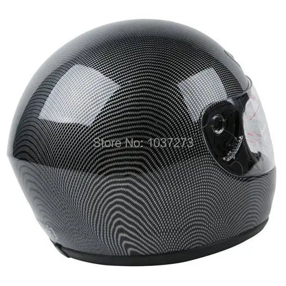 NEW BLACK CARBON FIBER FULL FACE MOTORCYCLE HELMET STREET DOT S/M/L/XL/XXL HOT -  Motorcycle Helmets SSC PREMIUM