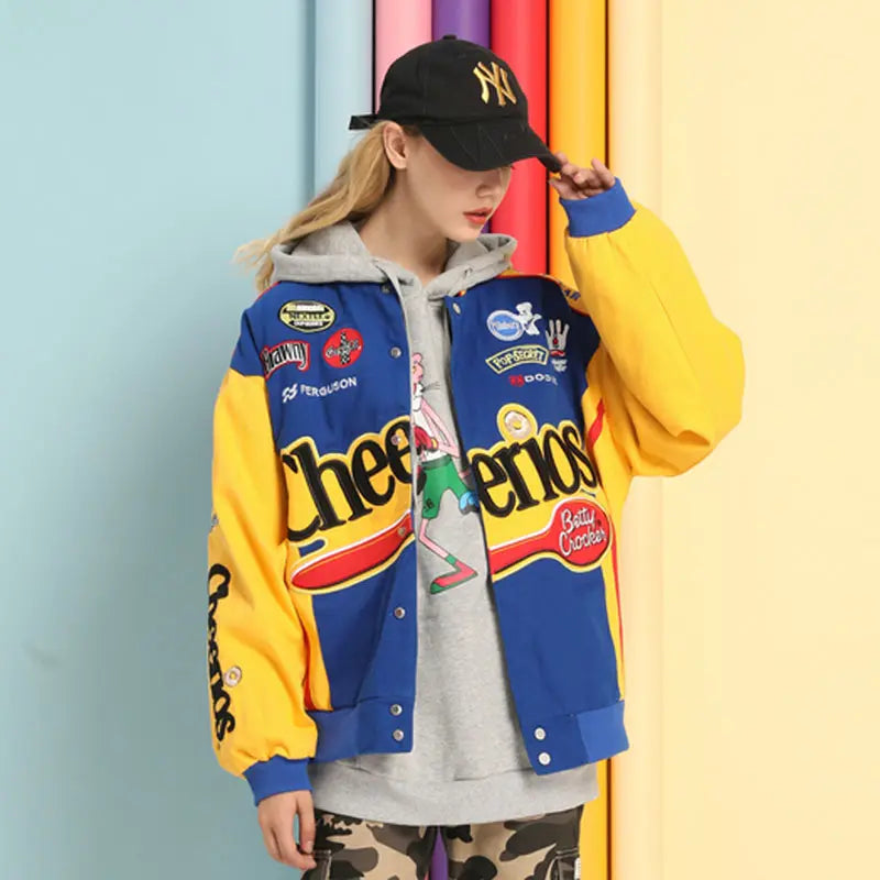 Cheerios Bomber Motorcycle Jacket -  Bomber Jackets SSC PREMIUM