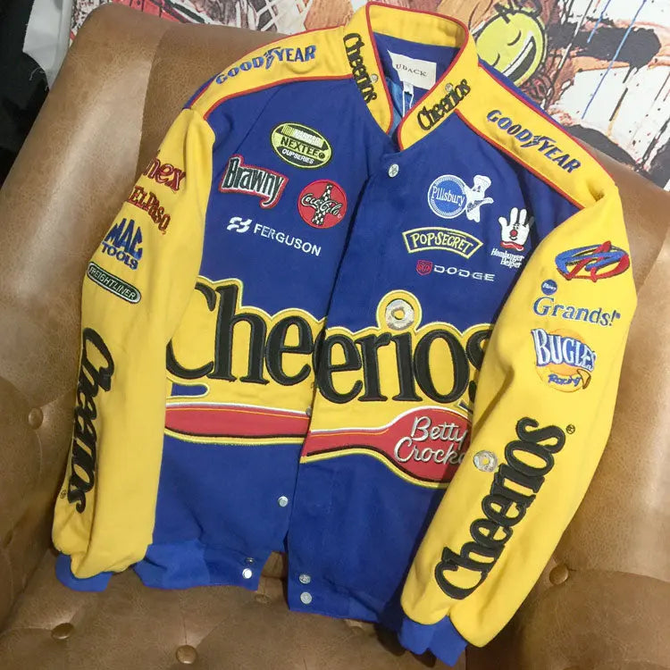 Cheerios Bomber Motorcycle Jacket -  Bomber Jackets SSC PREMIUM