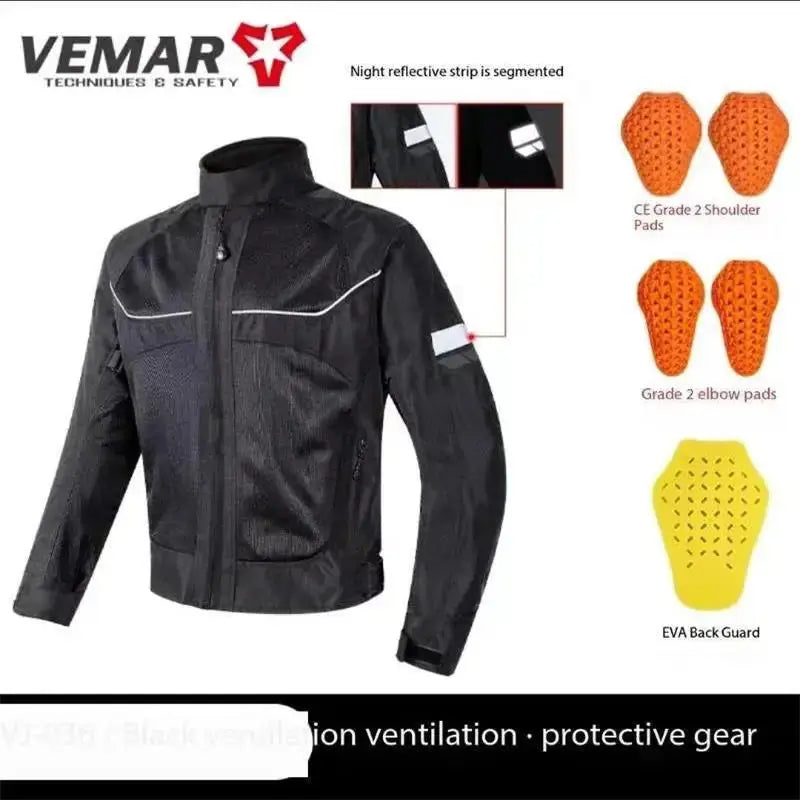 Summer Unisex Motorcycle Jacket Mesh Breathable Motocroos Riding Jacket With Detachable CE Pads Motorbike Jacket Wear-resistant -  Motorcycle Jackets SSC PREMIUM