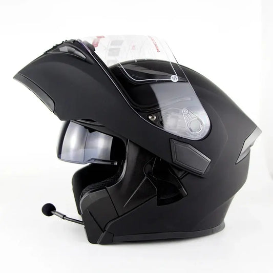 Double Visor Motorcycle Full Face Helmet With Bluetooth Headset DOT Approved -  Motorcycle Helmets SSC PREMIUM