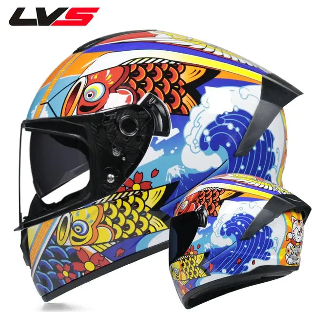 Full Face Racing Double Visor Helmet Winter Warm -  Motorcycle Helmets SSC PREMIUM