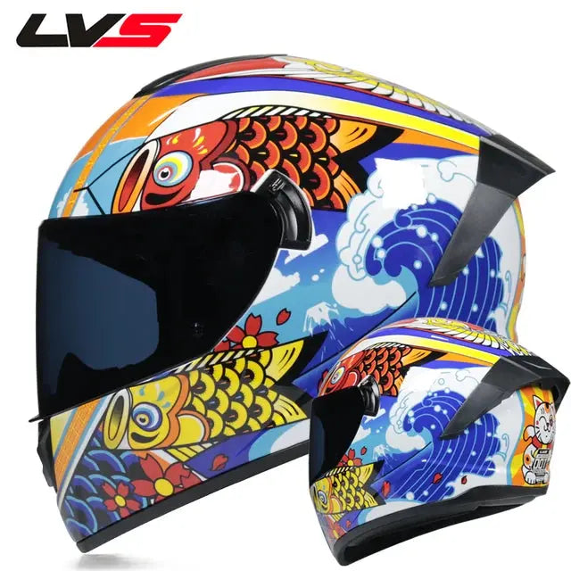 Full Face Racing Double Visor Helmet Winter Warm -  Motorcycle Helmets SSC PREMIUM