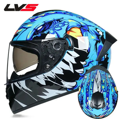 Full Face Racing Double Visor Helmet Winter Warm -  Motorcycle Helmets SSC PREMIUM