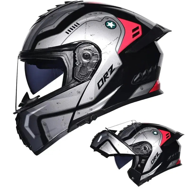 Full Face Modular Helmet Dual Visors w/ LED Tail Light -  Motorcycle Helmets SSC PREMIUM