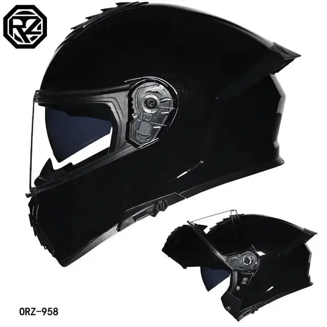 Full Face Modular Helmet Dual Visors w/ LED Tail Light -  Motorcycle Helmets SSC PREMIUM