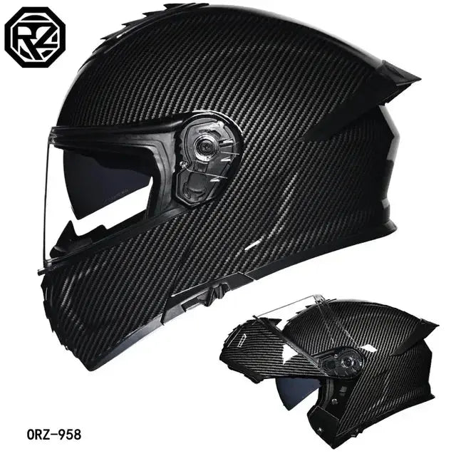 Full Face Modular Helmet Dual Visors w/ LED Tail Light -  Motorcycle Helmets SSC PREMIUM