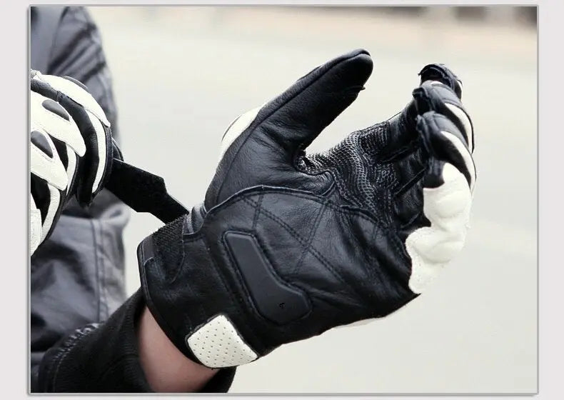 Leather Motorcycle Gloves Racing Genuine -  Motorcycle Gloves SSC PREMIUM