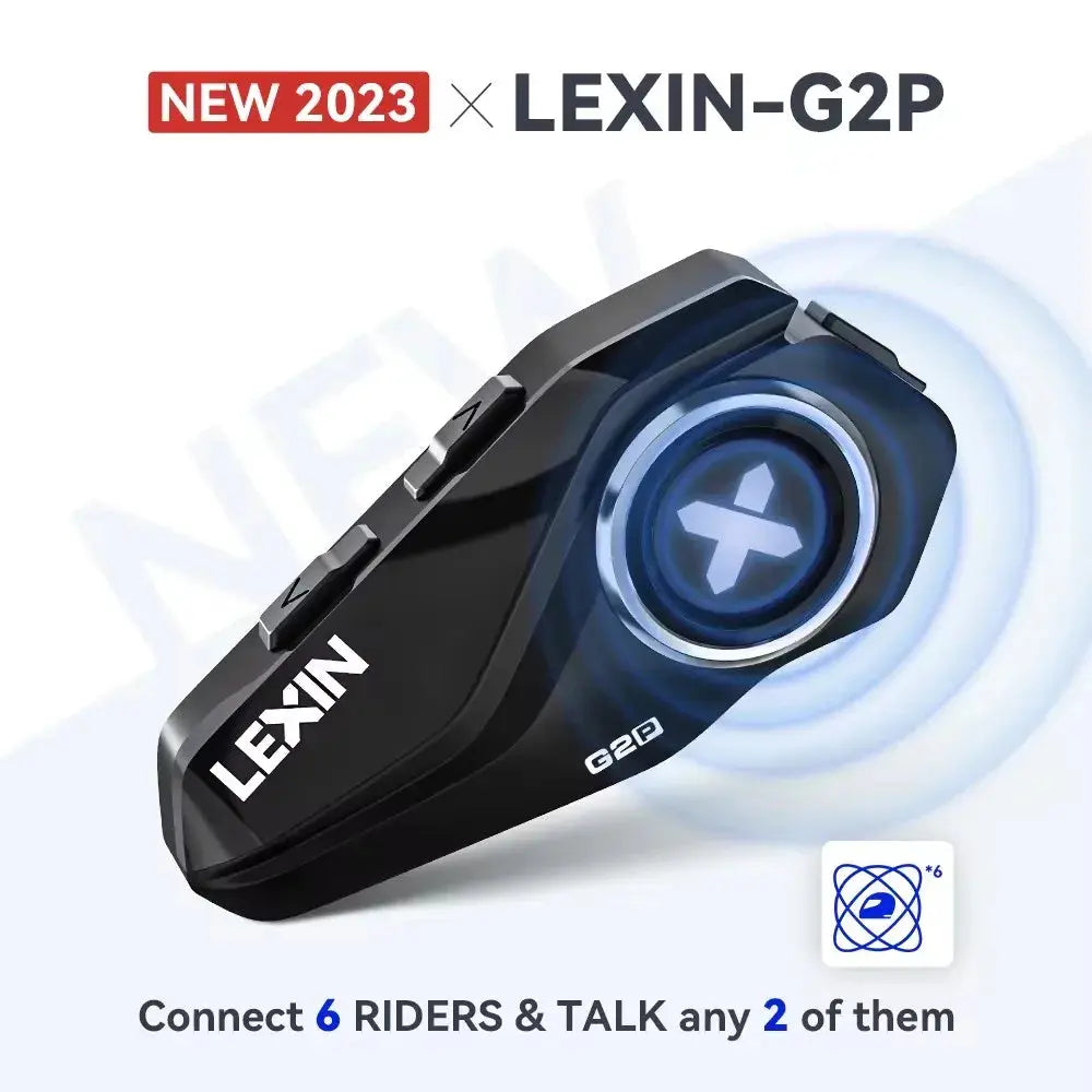 New Lexin G2 Motorcycle Intercom Helmet Bluetooth Headsets,Handsfree Communicator Up to 6 Riders Interphone with FM Radio -  Bluetooth Headsets SSC PREMIUM