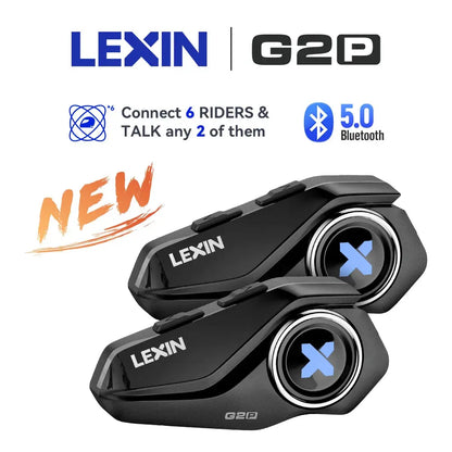 Lexin G2P Motorcycle Intercom Helmet Bluetooth Headsets, 6 Riders -  Bluetooth Headsets SSC PREMIUM