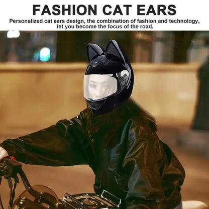 Cat Ears Full Face Adult Motorcycle Helmet -  Helmet Covers SSC PREMIUM