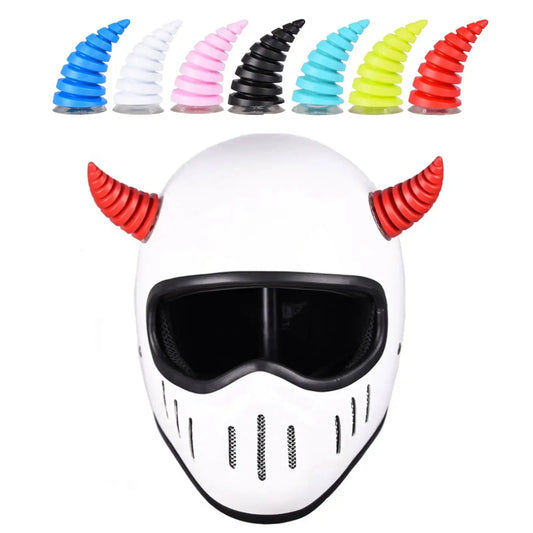 New Car Motorcycle Helmet Devil Horn Motocross Full Face Off Road Helmet Decoration Car Accessorie Headwear Sucker Auto Styling -  Helmet Covers SSC PREMIUM