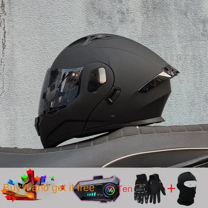 ORZ Helmets Modular Bluetooth Motorcycle Helmet ABS Material Dual Lens DOT Certified