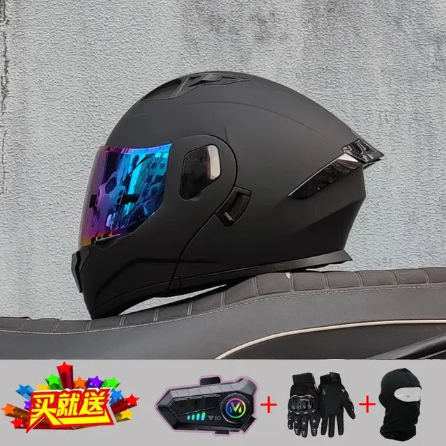 ORZ Helmets Modular Bluetooth Motorcycle Helmet ABS Material Dual Lens DOT Certified -  Motorcycle Helmets SSC PREMIUM