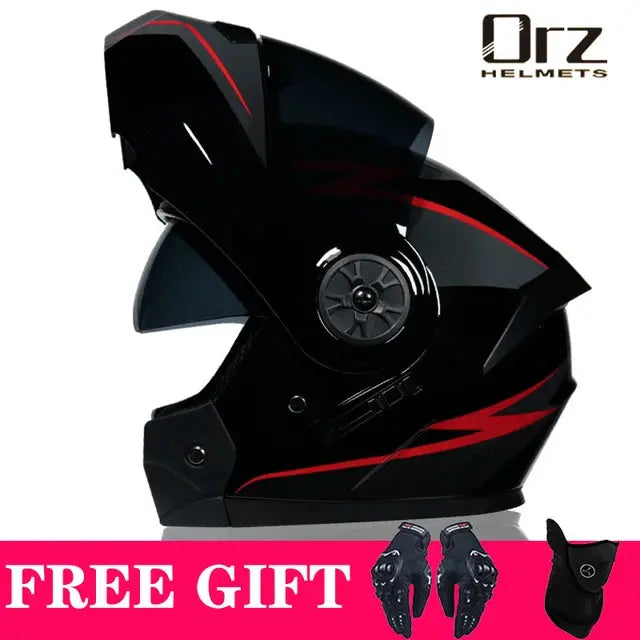 ORZ Helmets Modular Flip Motorcycle Helmet Voyage Racing Dual Visor