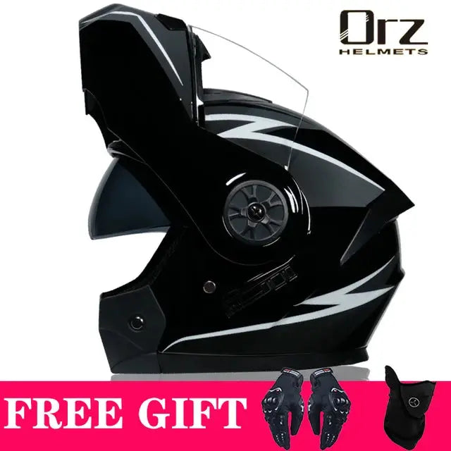 ORZ Helmets Modular Flip Motorcycle Helmet Voyage Racing Dual Visor