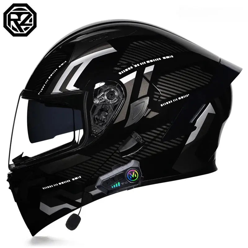 Orz Bluetooth Full Face Motorcycle Helmet Flip Up Double Lens -  Motorcycle Helmets SSC PREMIUM