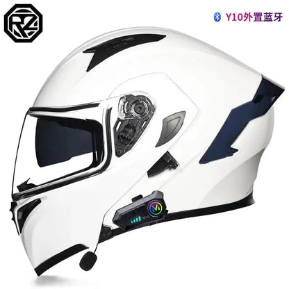 Orz Bluetooth Full Face Motorcycle Helmet Flip Up Double Lens -  Motorcycle Helmets SSC PREMIUM