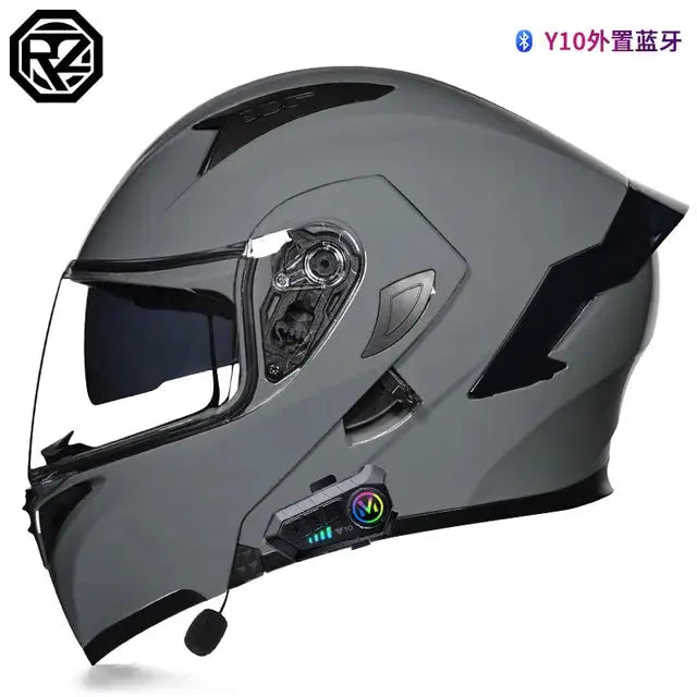 Orz Bluetooth Full Face Motorcycle Helmet Flip Up Double Lens -  Motorcycle Helmets SSC PREMIUM