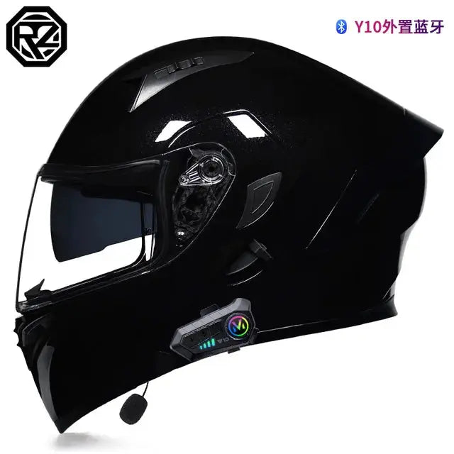 Orz Bluetooth Full Face Motorcycle Helmet Flip Up Double Lens -  Motorcycle Helmets SSC PREMIUM