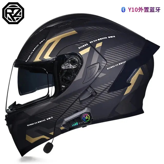 Orz Bluetooth Full Face Motorcycle Helmet Flip Up Double Lens -  Motorcycle Helmets SSC PREMIUM