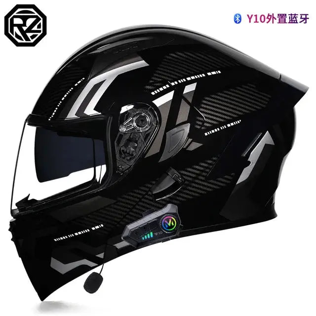 Orz Bluetooth Full Face Motorcycle Helmet Flip Up Double Lens -  Motorcycle Helmets SSC PREMIUM