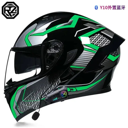 Orz Bluetooth Full Face Motorcycle Helmet Flip Up Double Lens -  Motorcycle Helmets SSC PREMIUM