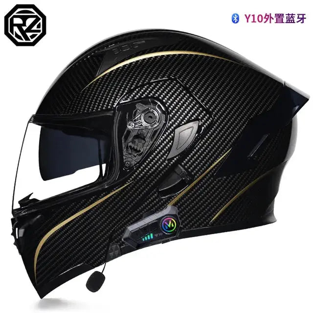 Orz Bluetooth Full Face Motorcycle Helmet Flip Up Double Lens -  Motorcycle Helmets SSC PREMIUM