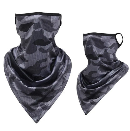 Real Ice Silk Hanging Ear Mask Neck Cover Sunshade Sunscreen Outdoor Riding Motorcycle Fishing Camouflage Sports Summer For Men And Women -  Balaclavas SSC PREMIUM