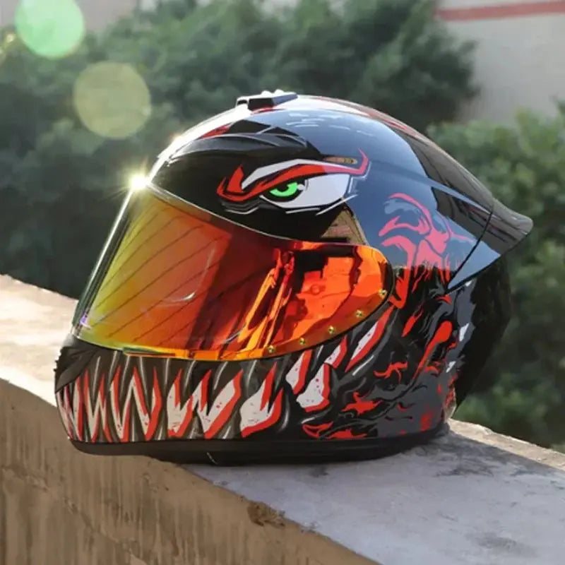 Full Face Motorcycle Helmet Racing Retro DOT -  Motorcycle Helmets SSC PREMIUM