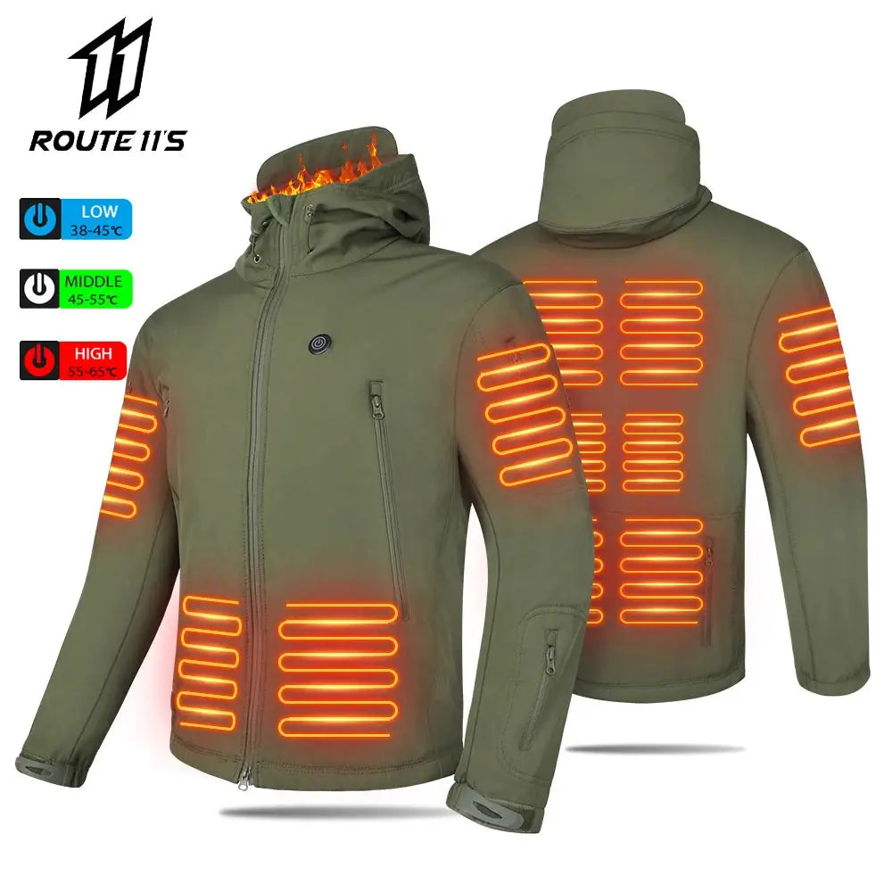 Heated Jacket Winter Motorcycle Hooded USB Electric Heating -  Heated Jackets SSC PREMIUM