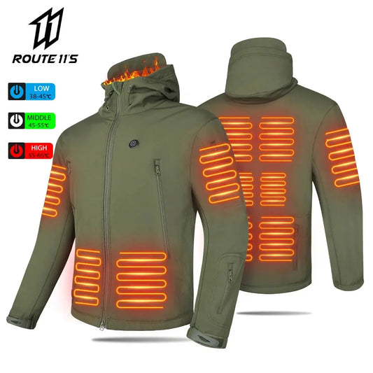 Heated Jacket Winter Motorcycle Hooded USB Electric Heating -  Heated Jackets SSC PREMIUM