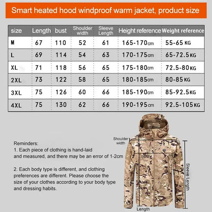 Heated Jacket Winter Motorcycle Hooded USB Electric Heating -  Heated Jackets SSC PREMIUM