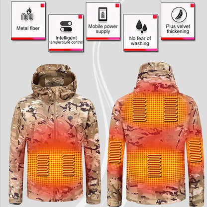 Heated Jacket Winter Motorcycle Hooded USB Electric Heating -  Heated Jackets SSC PREMIUM