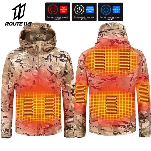 Heated Jacket Winter Motorcycle Hooded USB Electric Heating -  Heated Jackets SSC PREMIUM