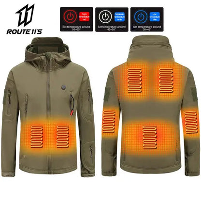 Heated Jacket Winter Motorcycle Hooded USB Electric Heating -  Heated Jackets SSC PREMIUM