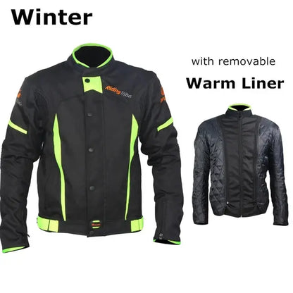 Winter Motorcycle Jacket Motorbike Waterproof Riding Armor Coat With 5pcs Protective Pads and Detachable Thick Warm lining JK-37