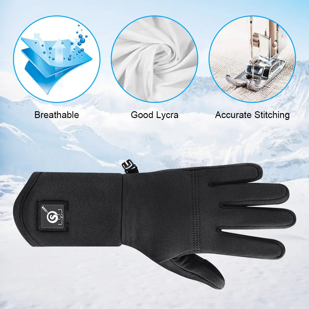 Winter Skiing Heated Gloves Outdoor Sports Touch Motorcycle Men Women Warm Windproof Hunting Black Mittens Bicycles -  Motorcycle Gloves SSC PREMIUM